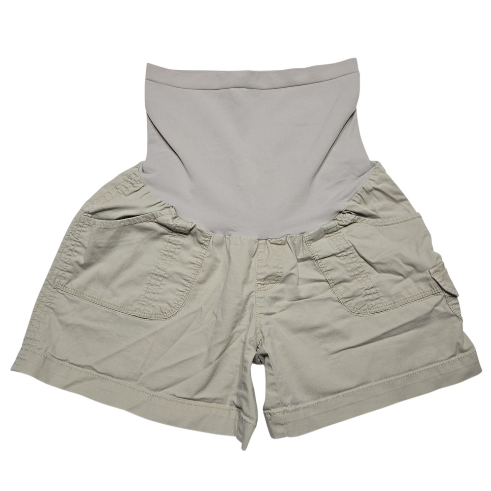 Motherhood Maternity Cargo Shorts Womens S Khaki Tan Secret Fit Belly Utility